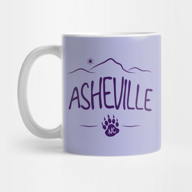 Asheville, NC - Black Bear Paw - PurpleO 14 by AVL Merch